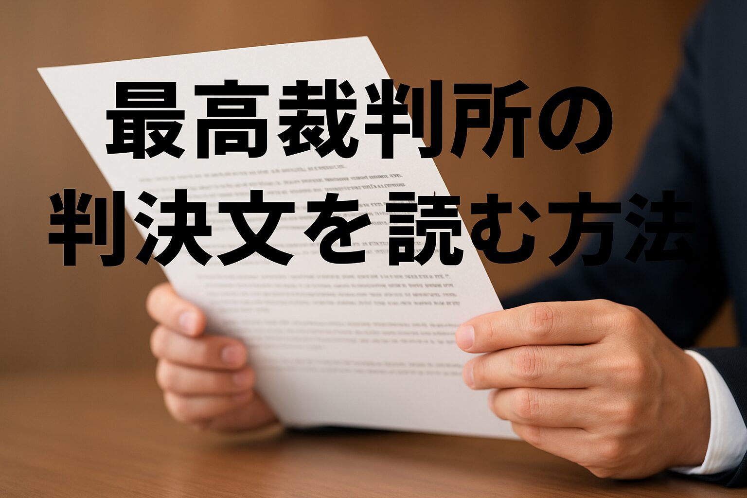 スーツを着た人がA4用紙を手にして読んでいる写真